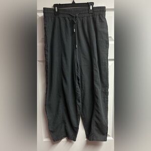 Zara Linen Blend Pull-On Pants In Faded Black Size Large